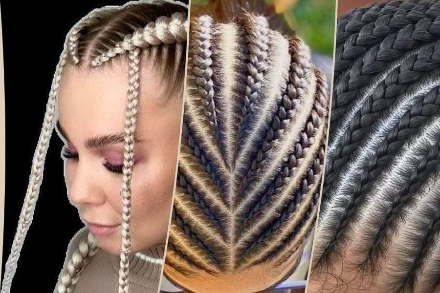 Dutch braids: 2 Dutch braids, 10-11 Dutch braids, 12 Dutch braids